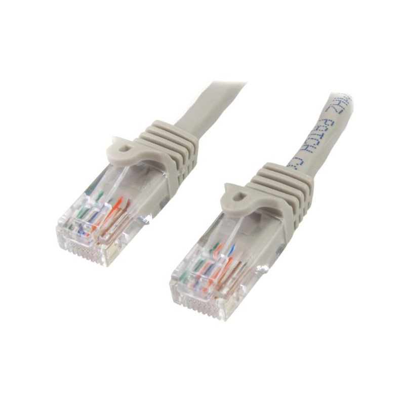 CABLE DE 1M GRIS DE RED FAST ETHERNET CAT5E RJ45 SIN ENGANCHE - CABLE PATCH SNAGLESS