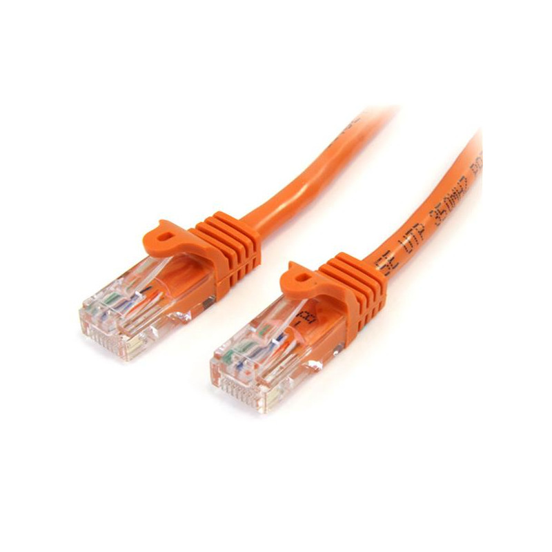 CABLE DE 2M NARANJA DE RED FAST ETHERNET CAT5E RJ45 SIN ENGANCHE - CABLE PATCH SNAGLESS