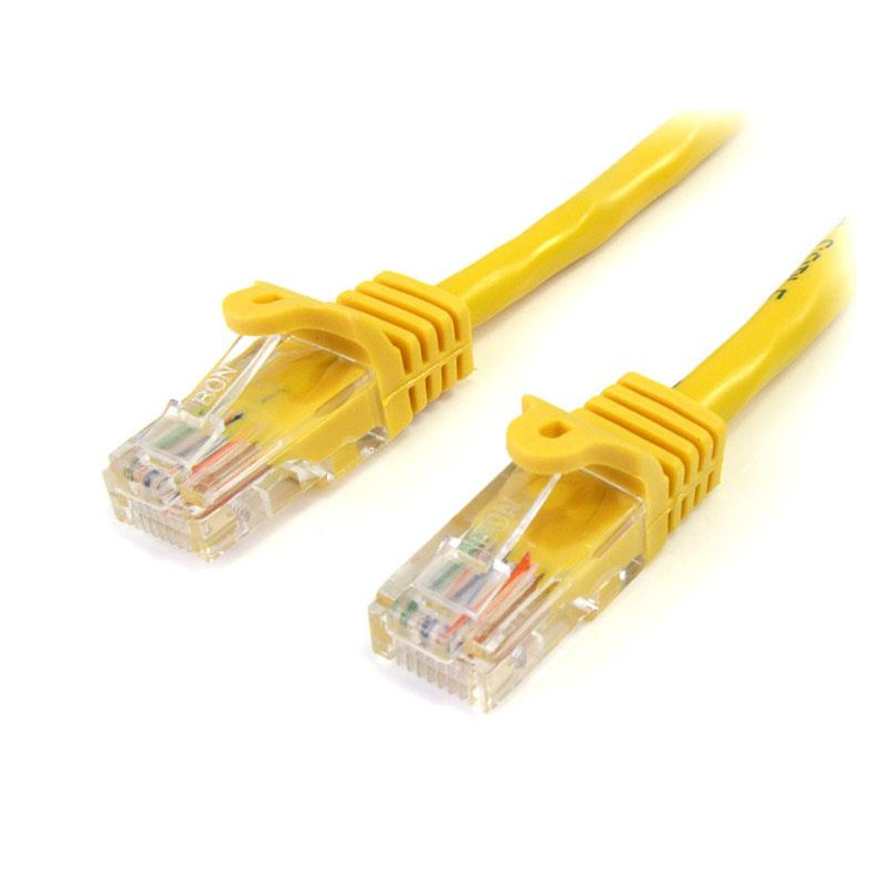 CABLE DE 3M AMARILLO DE RED FAST ETHERNET CAT5E RJ45 SIN ENGANCHE - CABLE PATCH SNAGLESS