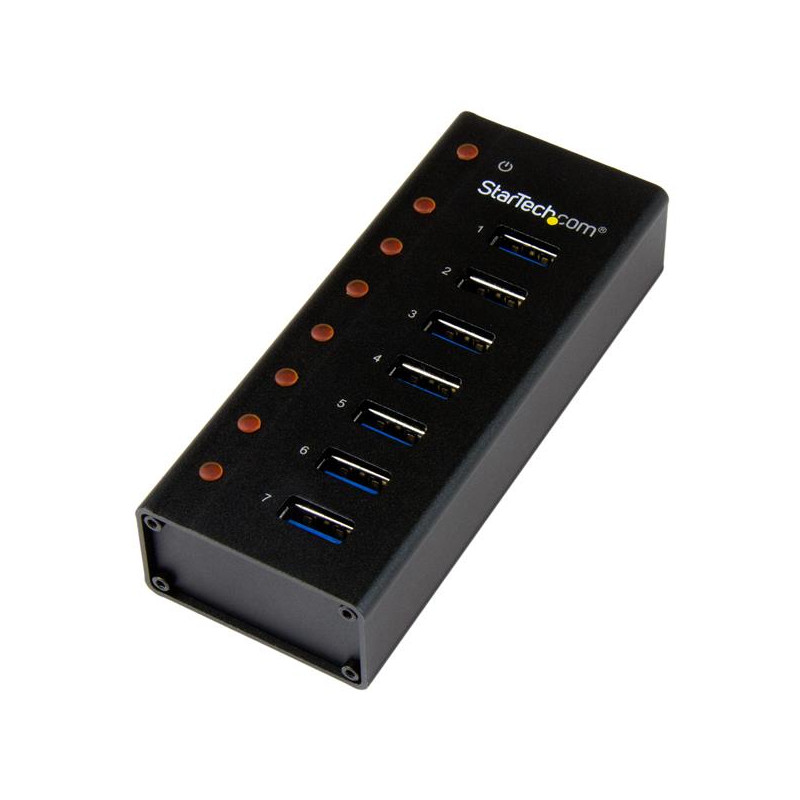 CONCENTRADOR USB 3.0 DE 7 PUERTOS CON CAJA DE METAL - HUB DE SOBREMESA O MONTAJE EN PARED