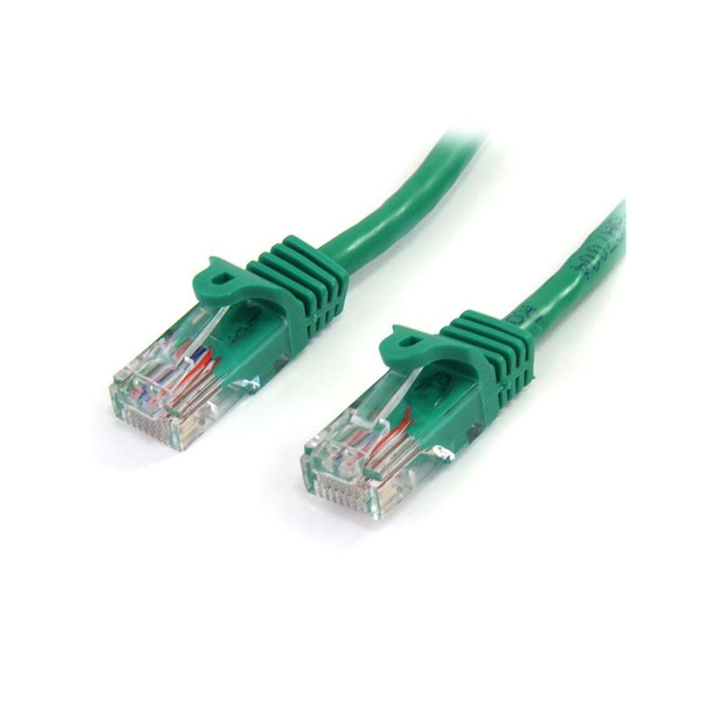 CABLE DE 1M VERDE DE RED FAST ETHERNET CAT5E RJ45 SIN ENGANCHE - CABLE PATCH SNAGLESS