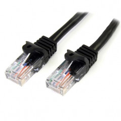 CABLE DE 1M NEGRO DE RED FAST ETHERNET CAT5E RJ45 SIN ENGANCHE - CABLE PATCH SNAGLESS