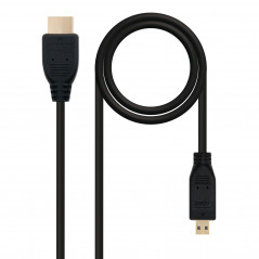 HDMI, 0.8M CABLE HDMI 0,8 M HDMI TIPO A (ESTÁNDAR) HDMI TIPO D (MICRO) NEGRO