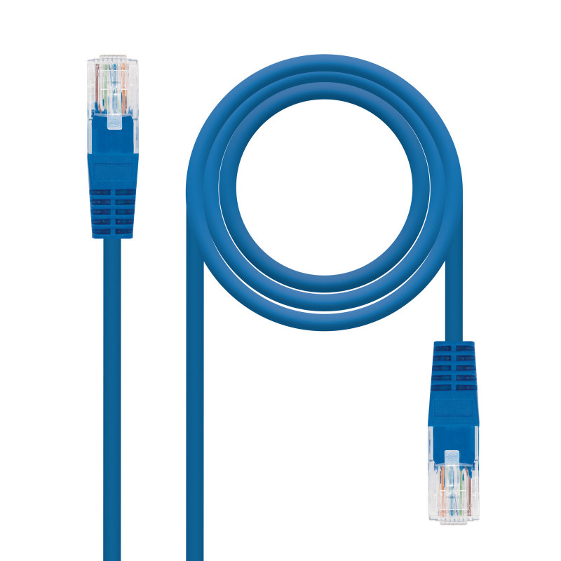 CABLE RED LATIGUILLO RJ45 CAT.5E UTP AWG24, AZUL, 0.5 M