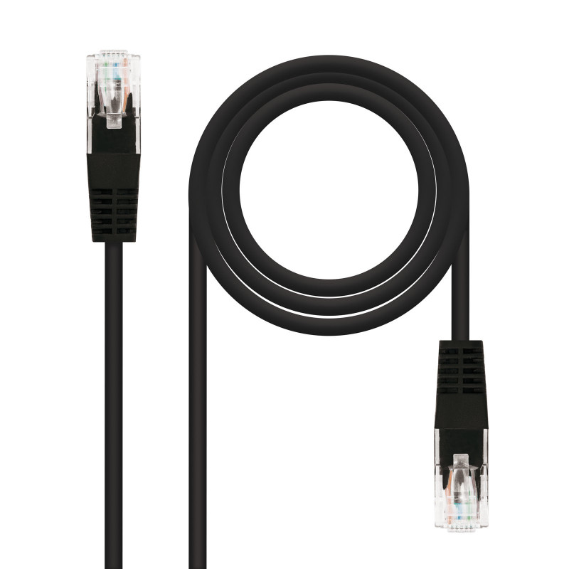 CABLE RED LATIGUILLO RJ45 CAT.5E UTP AWG24, NEGRO, 2.0 M