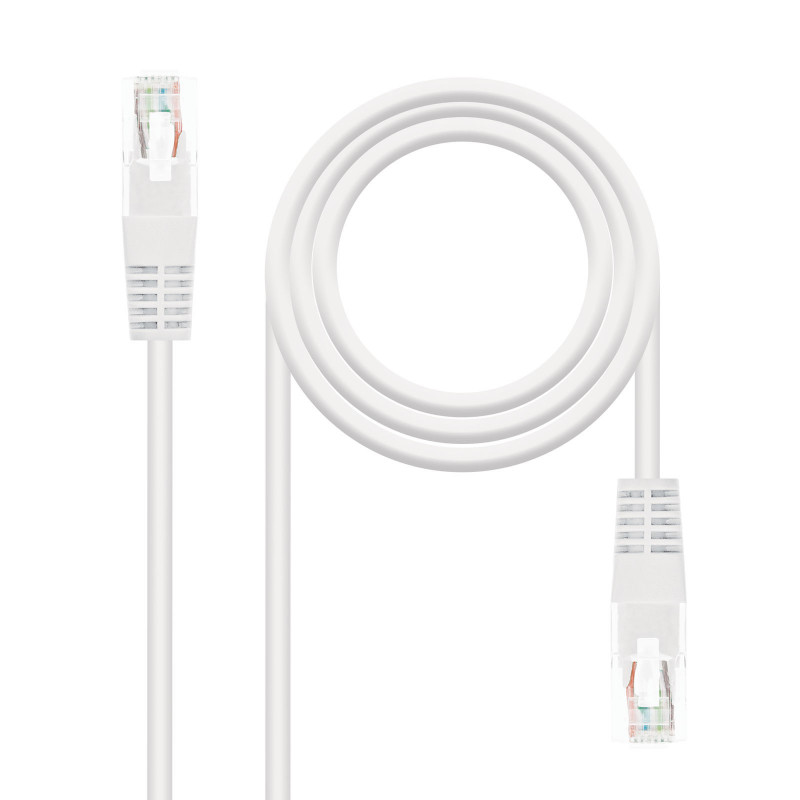 CABLE RED LATIGUILLO RJ45 CAT.5E UTP AWG24, BLANCO, 0.5 M