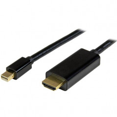 CABLE CONVERSOR MINI DISPLAYPORT A HDMI DE 1M - COLOR NEGRO - ULTRA HD 4K