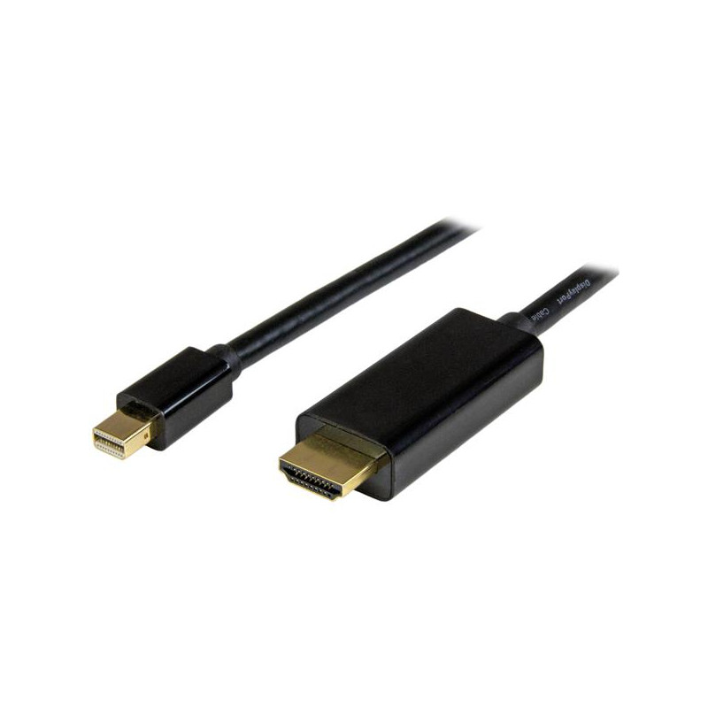 CABLE CONVERSOR MINI DISPLAYPORT A HDMI DE 1M - COLOR NEGRO - ULTRA HD 4K