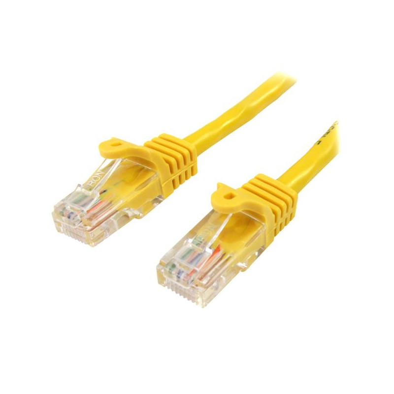 CABLE DE 1M AMARILLO DE RED FAST ETHERNET CAT5E RJ45 SIN ENGANCHE - CABLE PATCH SNAGLESS