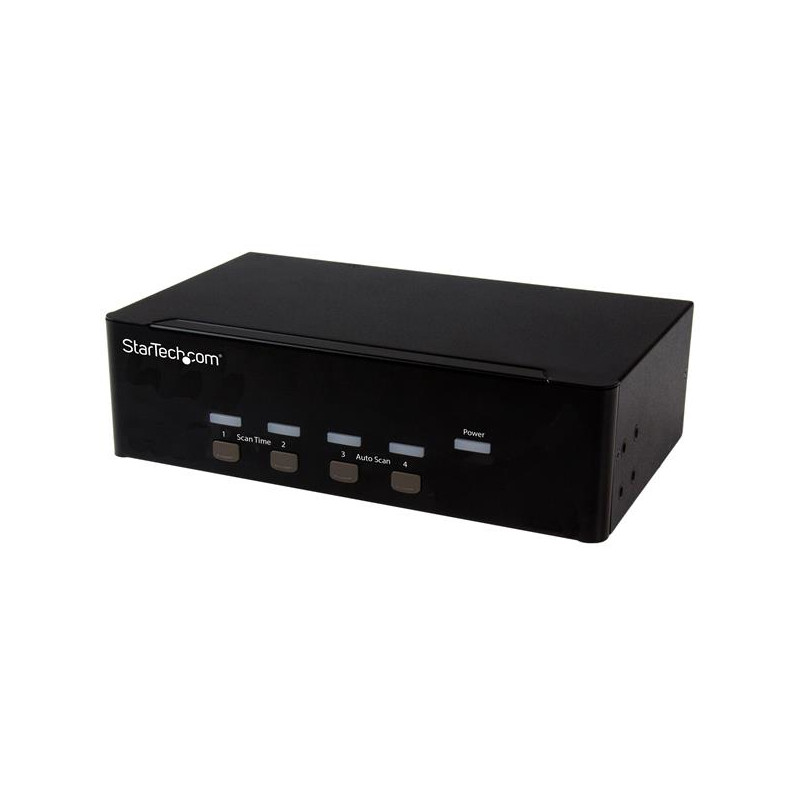 CONMUTADOR KVM DE 4 PUERTOS CON VGA DOBLE Y CONCENTRADOR USB 2.0 DE 2 PUERTOS