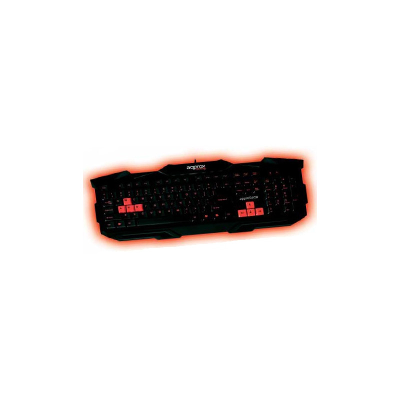 APPWRATH TECLADO USB QWERTY NEGRO, ROJO