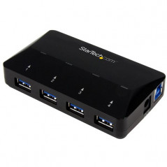 CONCENTRADOR USB 3.0 DE 4 PUERTOS - LADRÓN CON PUERTOS DE CARGA Y SINCRONIZACIÓN - HUB CON 1 PUERTO DE 2,4A