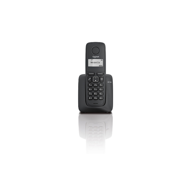 A116 TELÉFONO DECT NEGRO IDENTIFICADOR DE LLAMADAS