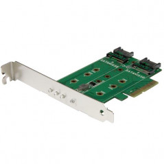 TARJETA ADAPTADORA PCI EXPRESS 3.0 DE 3 PUERTOS M.2 PARA SSD - 1X NVME - 2X SATA III