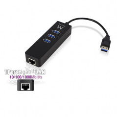 EW1140 HUB DE INTERFAZ USB 3.2 GEN 1 (3.1 GEN 1) TYPE-A 5000 MBIT/S NEGRO