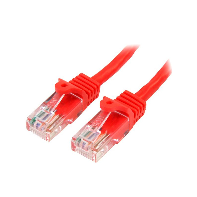 CABLE DE RED DE 0,5M ROJO CAT5E ETHERNET RJ45 SIN ENGANCHES