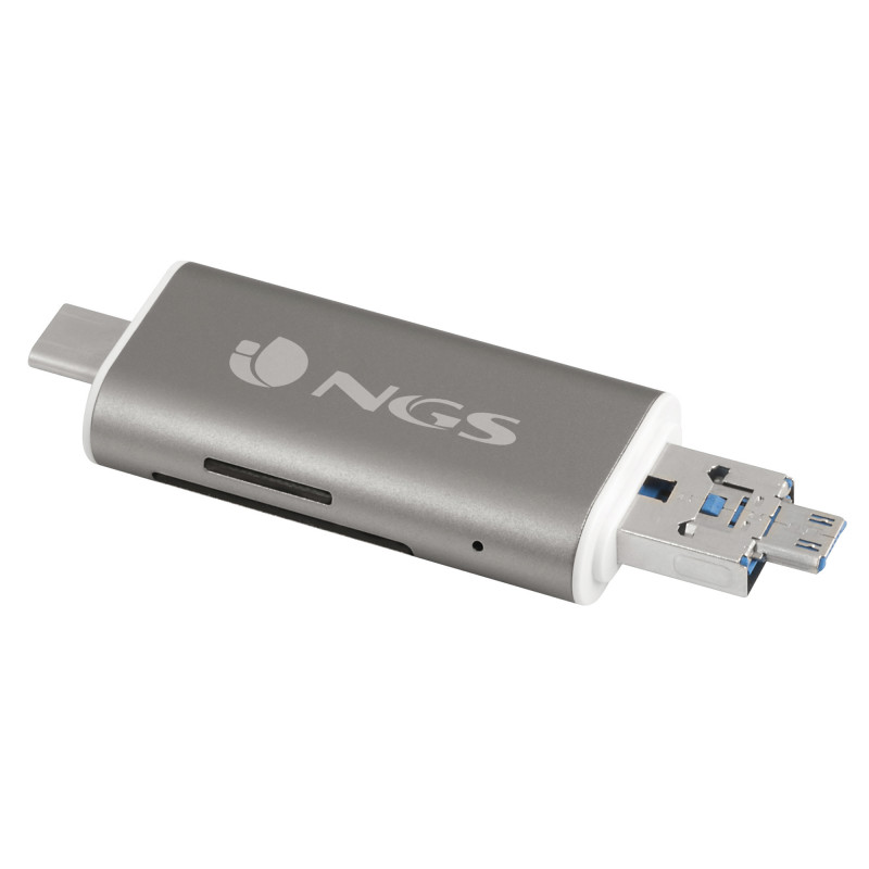 ALLYREADER USB/MICRO-USB GRIS, COLOR BLANCO LECTOR DE TARJETA