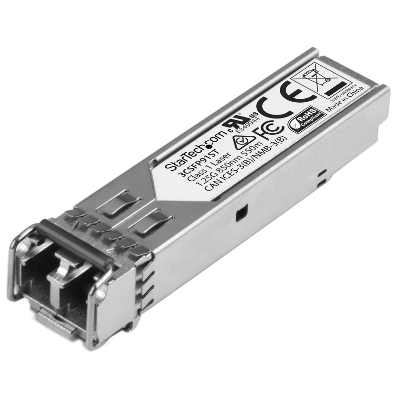 MÓDULO TRANSCEPTOR SFP COMPATIBLE CON 3CSFP91 DE HPE - 1000BASE-SX - FIBRA MULTIMODO (MMF) 1 GBE - SFP ETHERNET GIGABIT 