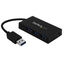 LADRÓN HUB USB 3.0 DE 4 PUERTOS - CONCENTRADOR DE 3 PUERTOS USB-A Y 1 PUERTO USB-C - INCLUYE ADAPTADOR DE ALIMENTACIÓN