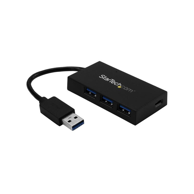 LADRÓN HUB USB 3.0 DE 4 PUERTOS - CONCENTRADOR DE 3 PUERTOS USB-A Y 1 PUERTO USB-C - INCLUYE ADAPTADOR DE ALIMENTACIÓN