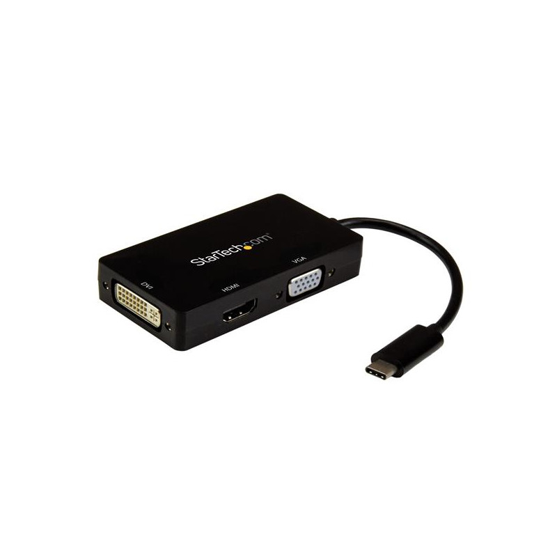 ADAPTADOR USB-C DE VÍDEO MULTIPUERTOS - 3EN1 - 4K 30HZ - NEGRO
