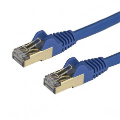 CABLE DE 2M DE RED ETHERNET RJ45 CAT6A BLINDADO STP - CABLE SIN ENGANCHE SNAGLESS - AZUL