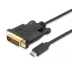 133468 ADAPTADOR DE CABLE DE VÍDEO 1,8 M USB TIPO C DVI-D NEGRO