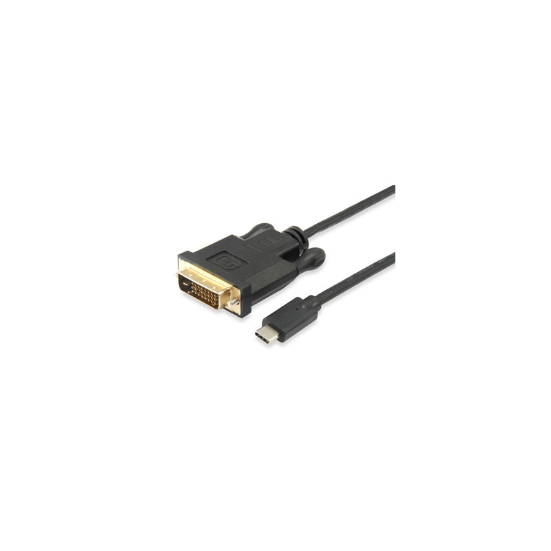 133468 ADAPTADOR DE CABLE DE VÍDEO 1,8 M USB TIPO C DVI-D NEGRO