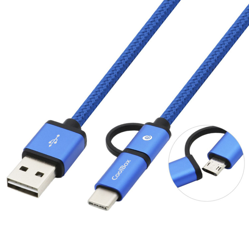 COO-CAB-U2MC-BL CABLE USB 1 M USB 2.0 USB A USB C/MICRO-USB B AZUL