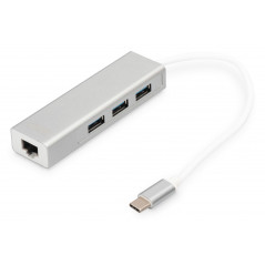 HUB DE USB 3.0 TYPE-C CON GIGABIT ETHERNET