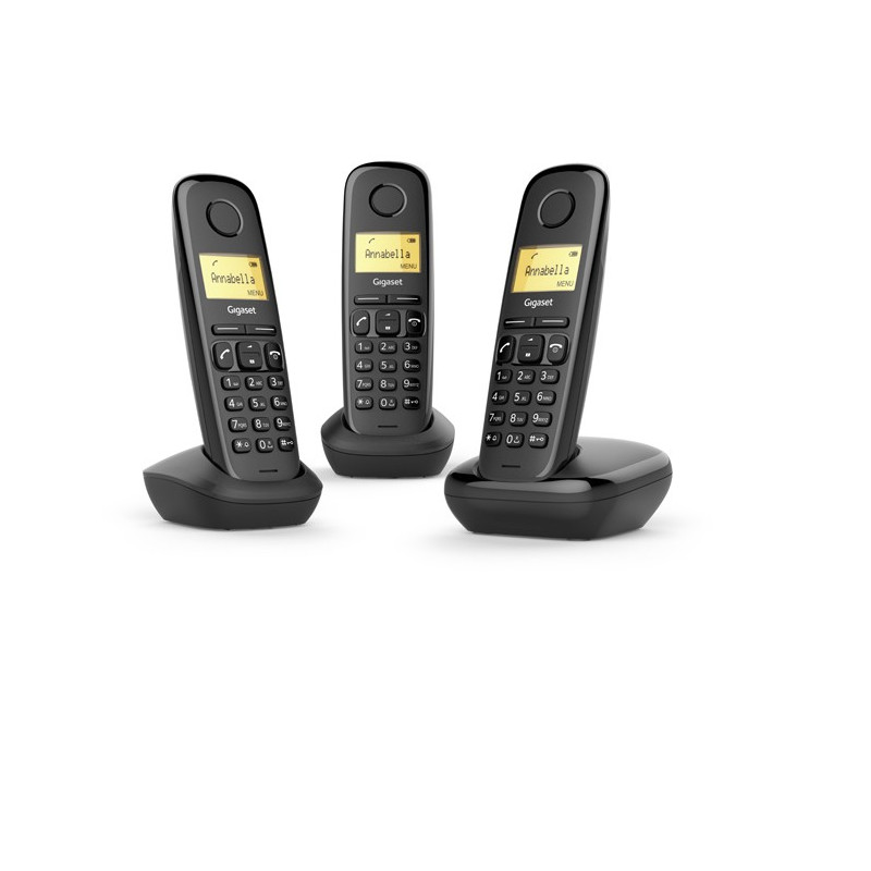 A170 TRIO TELÉFONO DECT/ANALÓGICO NEGRO IDENTIFICADOR DE LLAMADAS