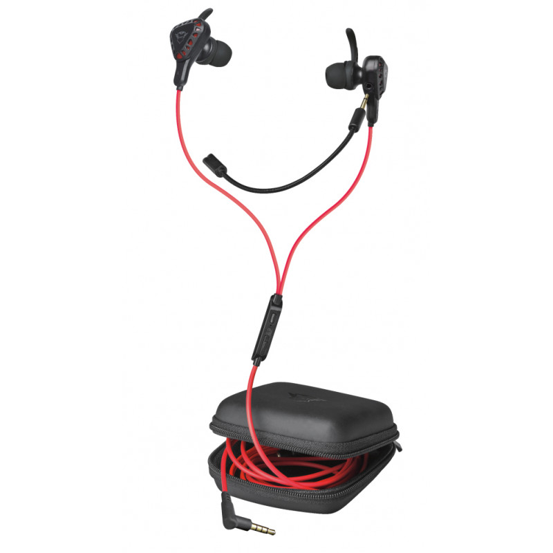 TRU GXT 408 AURICULARES ALÁMBRICO DENTRO DE OÍDO JUEGO NEGRO, ROJO