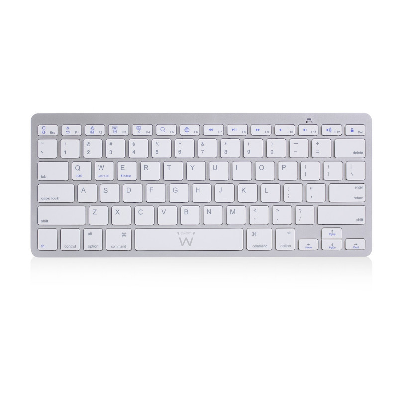 EW3161 TECLADO BLUETOOTH QWERTY ESPAÑOL PLATA, BLANCO