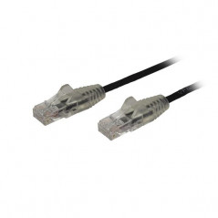 CABLE CAT6 DE 50CM - DELGADO - CON CONECTORES RJ45 SIN ENGANCHES - NEGRO