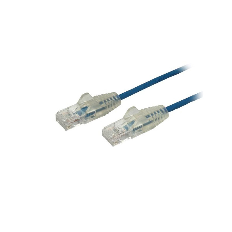 CABLE CAT6 DE 50CM - DELGADO - CON CONECTORES RJ45 SIN ENGANCHES - AZUL