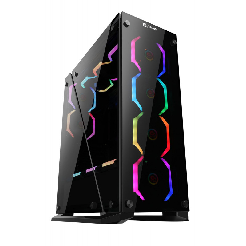 CAJA ATX GAMING CYGNUS CRISTAL TEMPLADO 4FAN USB 3.0