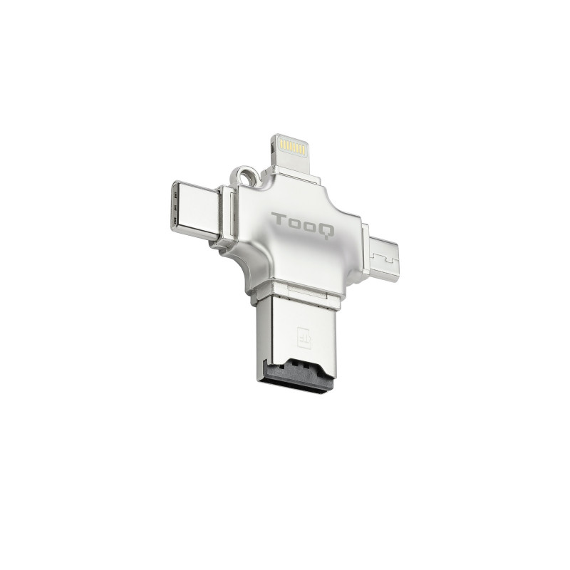 TQR-4001 LECTOR DE TARJETA PLATA USB TYPE-A/USB TYPE-C/MICRO-USB/LIGHTNING