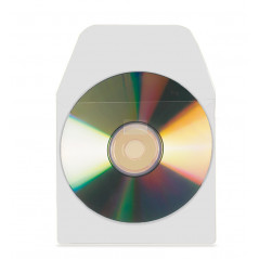 CD/DVD POCKETS WITH FLAP FUNDA 1 DISCOS BLANCO