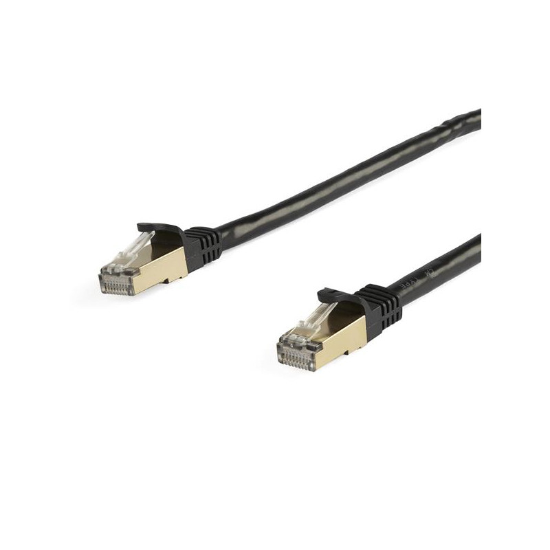 CABLE DE 5M DE RED ETHERNET CAT6A NEGRO RJ45 STP