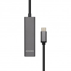 HUB USB 3.1 USB-C, USB-C/M - 4 X TIPO A/H, GRIS, 15 CM