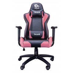 SILLA GECKO GAMING NEGRA/ROSA, BRAZOS FIJOS, BUTTERFLY, BASE NYLON, RUEDAS NYLON, GAS CLASE 4