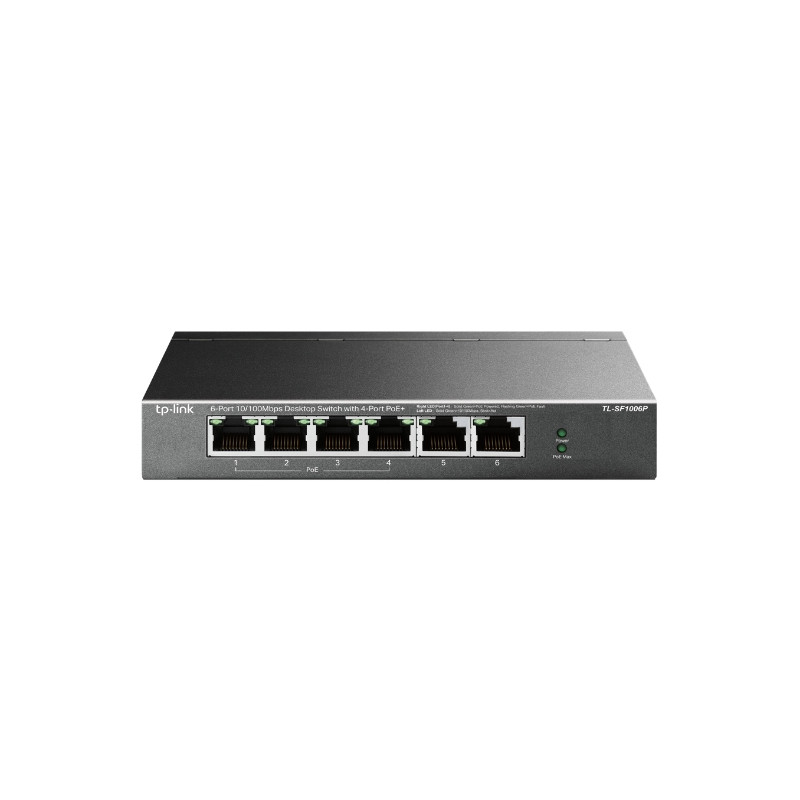 TL-SF1006P SWITCH FAST ETHERNET (10/100) ENERGÍA SOBRE ETHERNET (POE) NEGRO