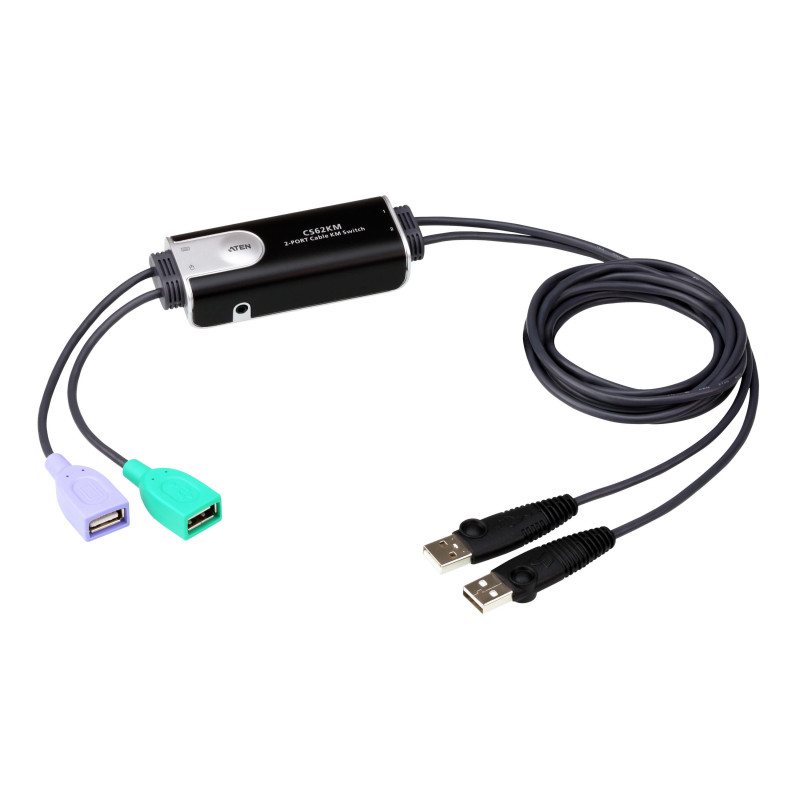 SWITCH KM FORMATO CABLE USB DE 2 PUERTOS CON BOUNDLESS SWITCHING