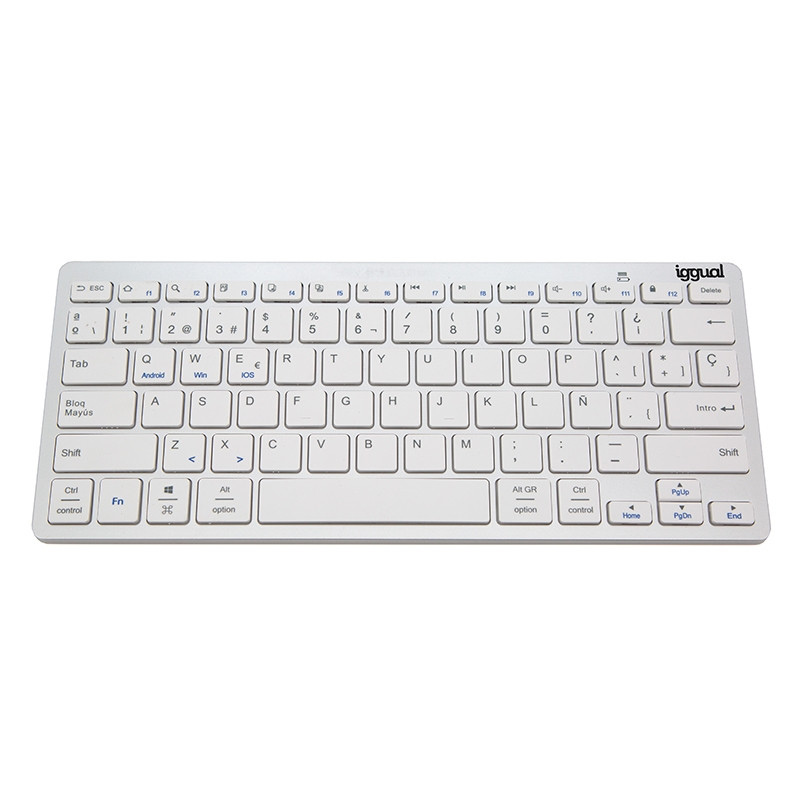 TKL-BK TECLADO BLUETOOTH QWERTY ESPAÑOL PLATA