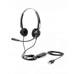 USB HEADSET WITH REMOTE CONTROL AURICULARES ALÁMBRICO DIADEMA USB TIPO A NEGRO