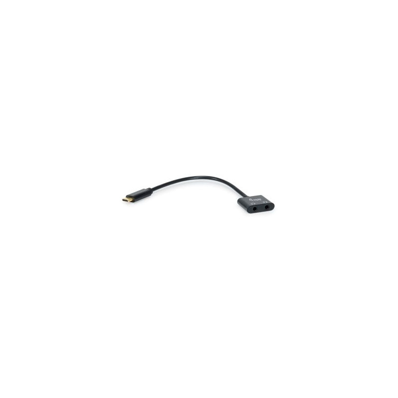 133469 CABLE DE AUDIO 0,15 M USB C 2 X 3,5MM NEGRO