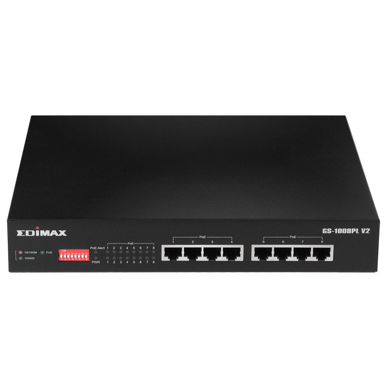 GS-1008PL V2 SWITCH GESTIONADO L2 GIGABIT ETHERNET (10/100/1000) ENERGÍA SOBRE ETHERNET (POE) 1U NEG