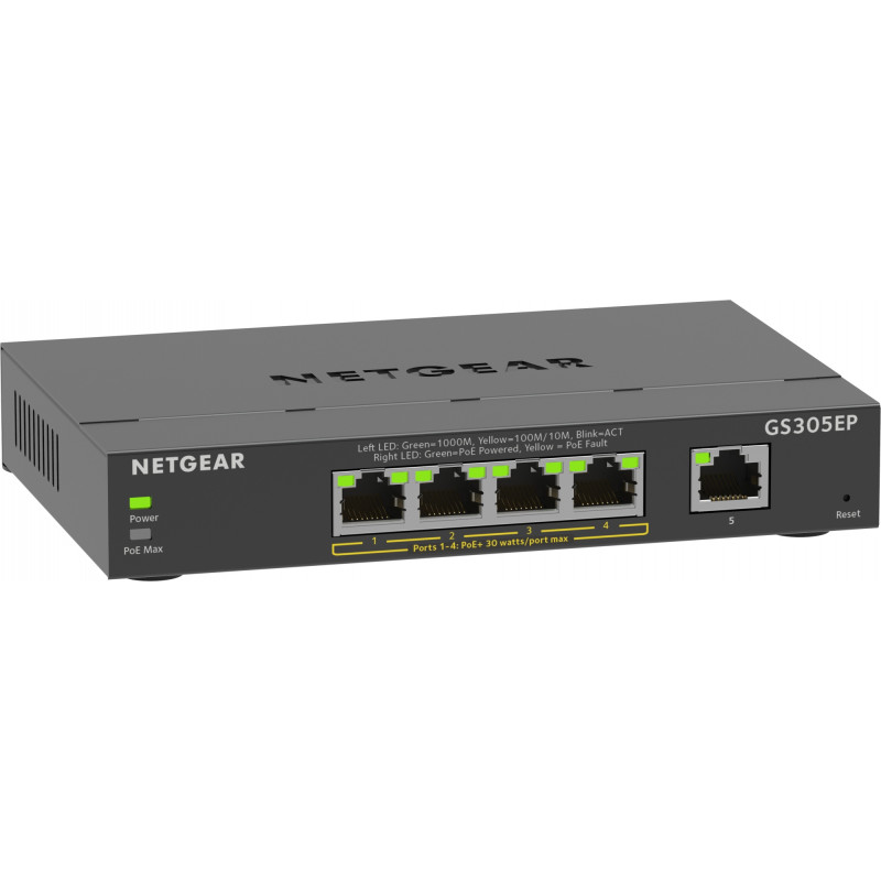 5-PORT GIGABIT ETHERNET POE+ PLUS SWITCH (GS305EP) GESTIONADO L2/L3 GIGABIT ETHERNET (10/100/1000) E