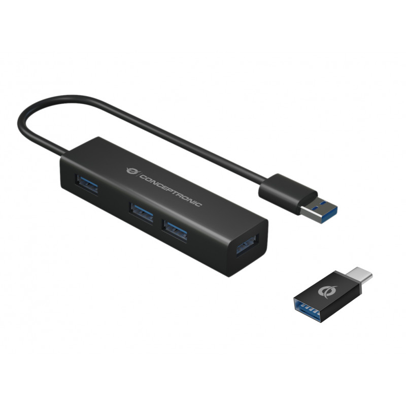 HUBBIES06B HUB DE INTERFAZ USB 3.2 GEN 1 (3.1 GEN 1) TYPE-A 5000 MBIT/S NEGRO