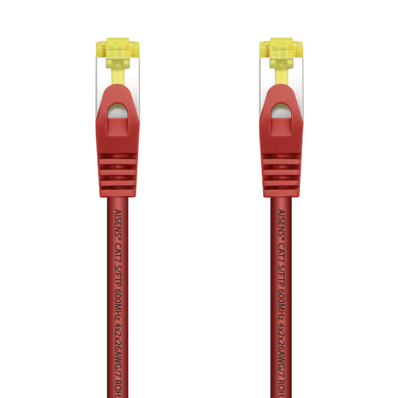 CABLE DE RED LATIGUILLO RJ45 LSZH CAT.7 600 MHZ S/FTP PIMF AWG26, ROJO, 25 CM